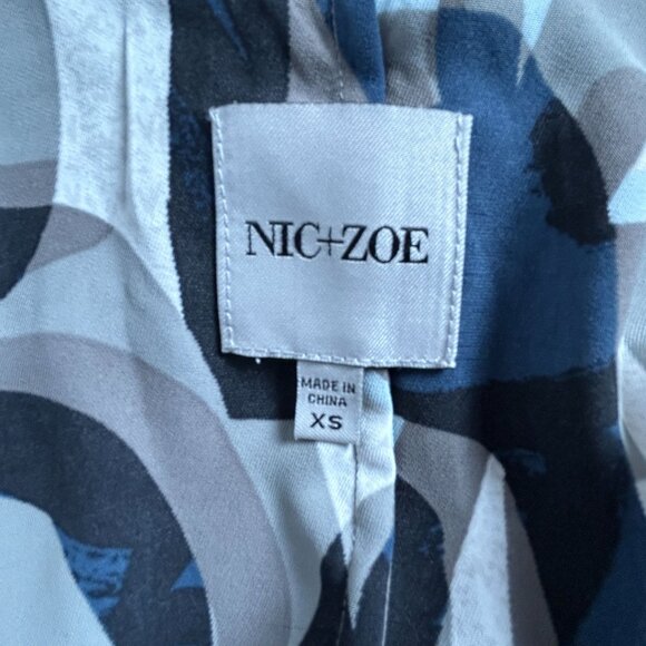 Nic + Zoe Womens Alphabet Print Trench Coat Jacket XS Olive Multi Lightweight - Picture 3 of 8